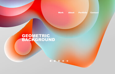 Abstract liquid background for your landing page design. Web page for website or mobile app wallpaper