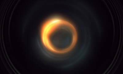 Glowing orange eclipse circle ring background