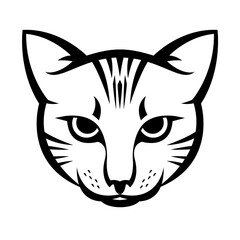 Fototapeta na wymiar Cat face, siamese cat, pet, animal mascot. Cat logo template. Vector illustration.
