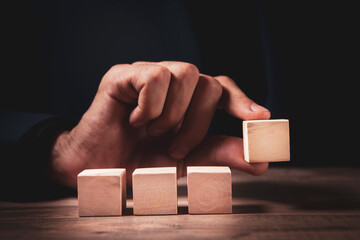 empty wooden cubes on the table