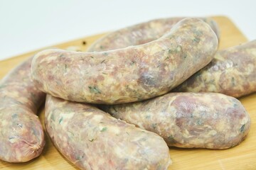 Raw meat dish lula kebab, ready to cook. Semi-finished products for self-production.