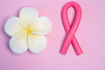Obraz na płótnie Canvas October event, pink ribbon symbol, breast cancer awareness month concept