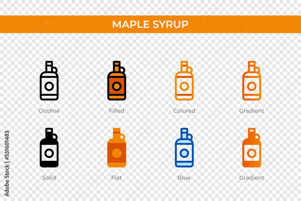 Poster maple syrup icon in different style. maple syrup vector icons designed in outline, solid, colored, f