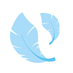 Two bird feathers, illustration, vector, cartoon