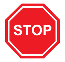 Road stop sign vector. Stop sign vector symbol.
