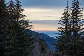 sunset in the mountains