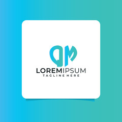  qm letter design for logo and icon.az typography for technology, business and real estate brand.az monogram logo.vector