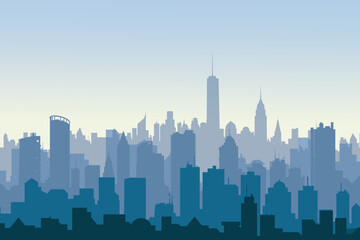 Fototapeta na wymiar Morning New York City Skyline