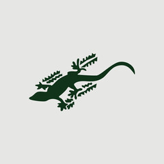gecko on the wall with green color. gecko sticker decal
