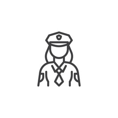 Policewoman line icon