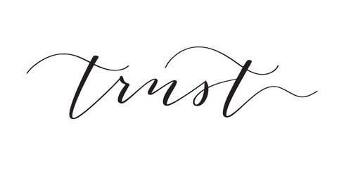 Obraz premium Trust cute hand-written word design for posters and stories