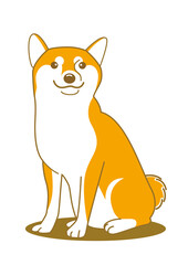 お座りした柴犬