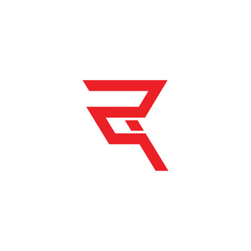 abstract letter rq simple line geometric logo vector