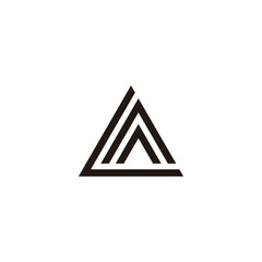 letter la stripes geometric line triangle logo vector