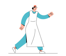 Super Hero doctor. Worker cape african-american person.