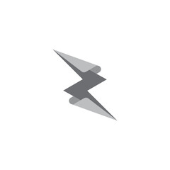 thunder bolt paper shape symbol logo vector