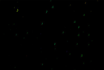 Dark Multicolor, Rainbow vector backdrop with music notes.