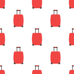 Red travel suitcase or bag seamless