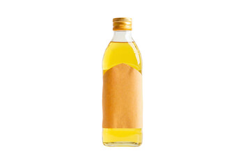 Olive oil glass bottle isolated on white background with clipping path, organic healthy food for cooking.