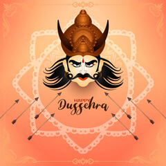 Happy Dussehra festival Ravana killing background design