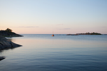 Swedish archipelago calm sea boat 