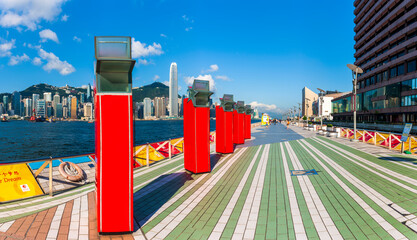 Victoria Harbor & Avenue of Stars at Morning, Hong Kong