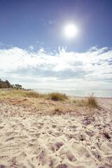 seashore sand beach in Sweden morning