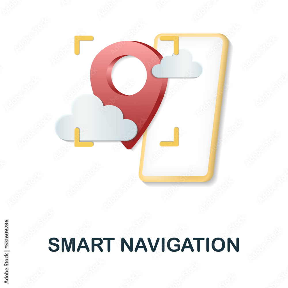Aufkleber smart navigation icon. 3d illustration from internet of things collection. creative smart navigation