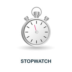 Stopwatch icon. 3d illustration from measuring collection. Creative Stopwatch 3d icon for web design, templates, infographics and more