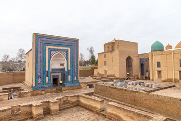 Fototapeta na wymiar Shahi Zinda Memorial Complex. Samarkand city, Uzbekistan.