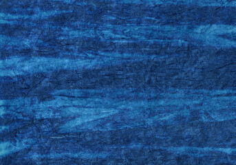 縞柄の染模様が美しい、大胆な柳絞りの藍染め和紙