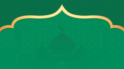 Islamic Arabic Green Luxury Background with Geometric pattern and Beautiful Ornament