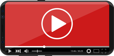 Smartphone with video player on screen © absent84