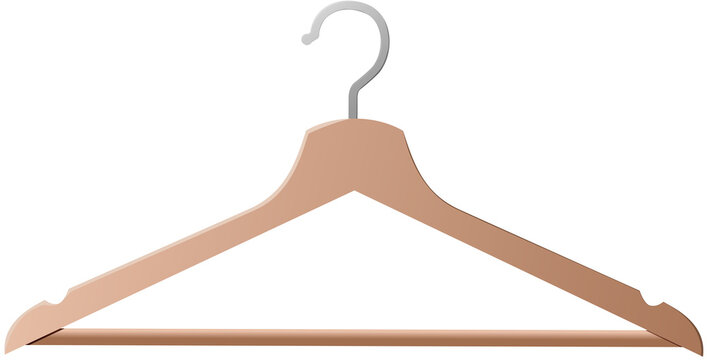 brown wooden clothes hanger flat illustration