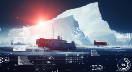 砕氷船と極地探査　バナー・広告向け横長ビジュアル