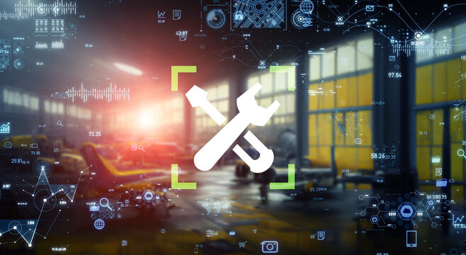 整備工場・メンテナンスイメージ　バナー・広告向け横長ビジュアル - Powered by Adobe