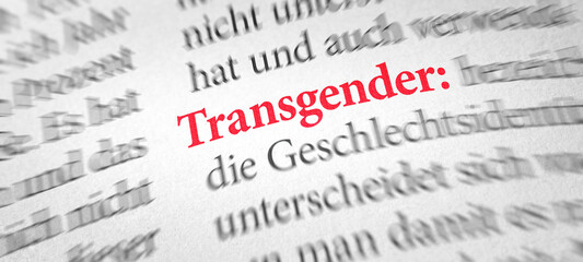 Wörterbuch mit dem Begriff Transgender
