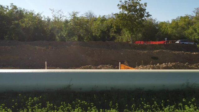 Construction of Irrigation pipes network for agriculture in Val D'Arda Italy