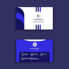 Minimalis trendy business card,identity card set  with blue and with color,elegant,modern,luxury design.