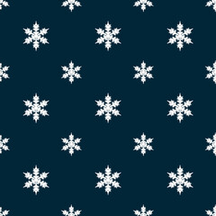 Seamless background with Snowflakes on a blue background. Festive fabric design, paper, packing. Vector illustration.