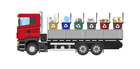 Fototapeta premium Truck for assembling and transportation garbage.