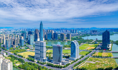 Scenery of Shaoxing CBD, Zhejiang Province, China