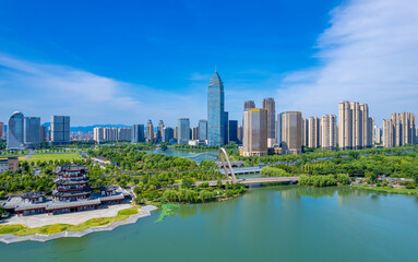 Obraz premium Scenery of Shaoxing CBD, Zhejiang Province, China