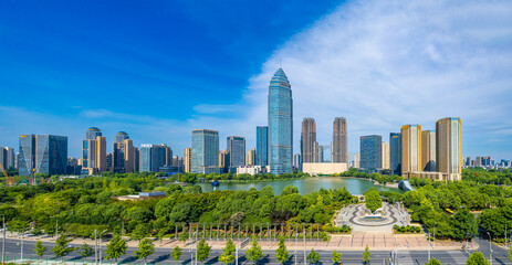 Scenery of Shaoxing CBD, Zhejiang Province, China