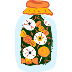 Spooky eye jar. Halloween. Trick or Treat.