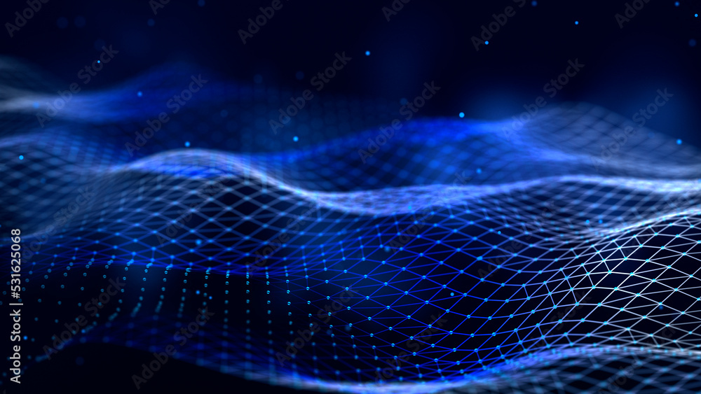Poster Technology background. Abstract digital combination dots and lines. Network connection structure. 3d rendering