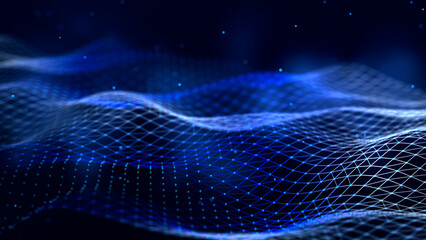 Technology background. Abstract digital combination dots and lines. Network connection structure. 3d rendering