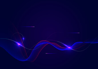 abstract dark blue background with flow line