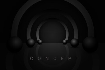 Abstract dark black geometric premium design background