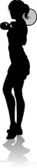 A tennis player woman female sports person in silhouette